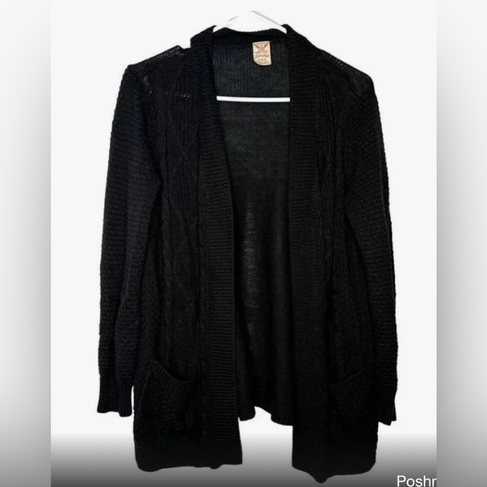Faded Glory Black Cardigan with Pockets